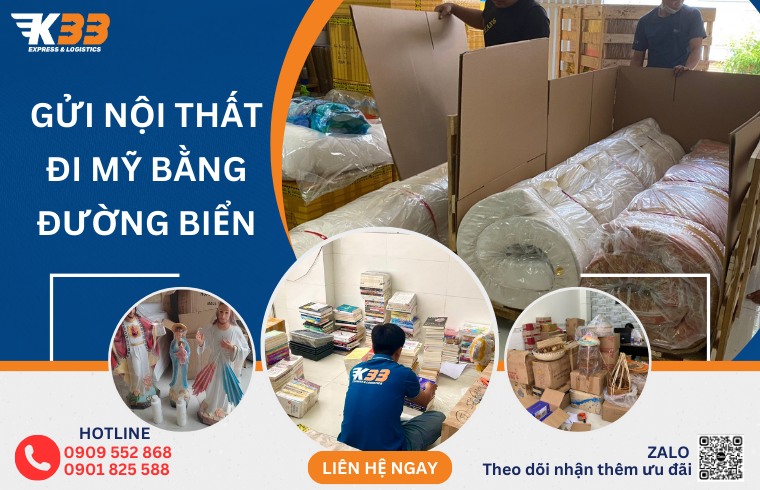 gửi nội thất đi mỹ bằng đường biển